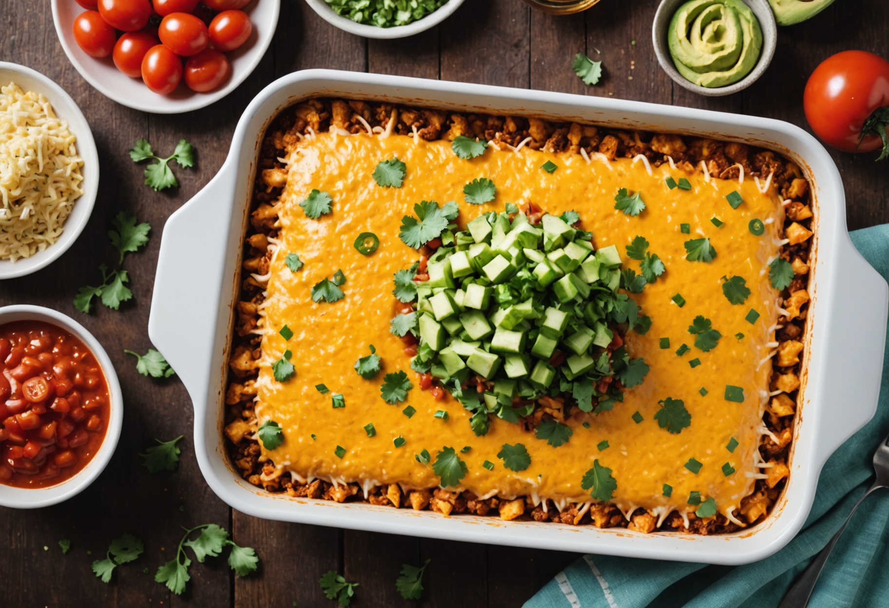 Cheesy Chicken Enchilada Quinoa Casserole