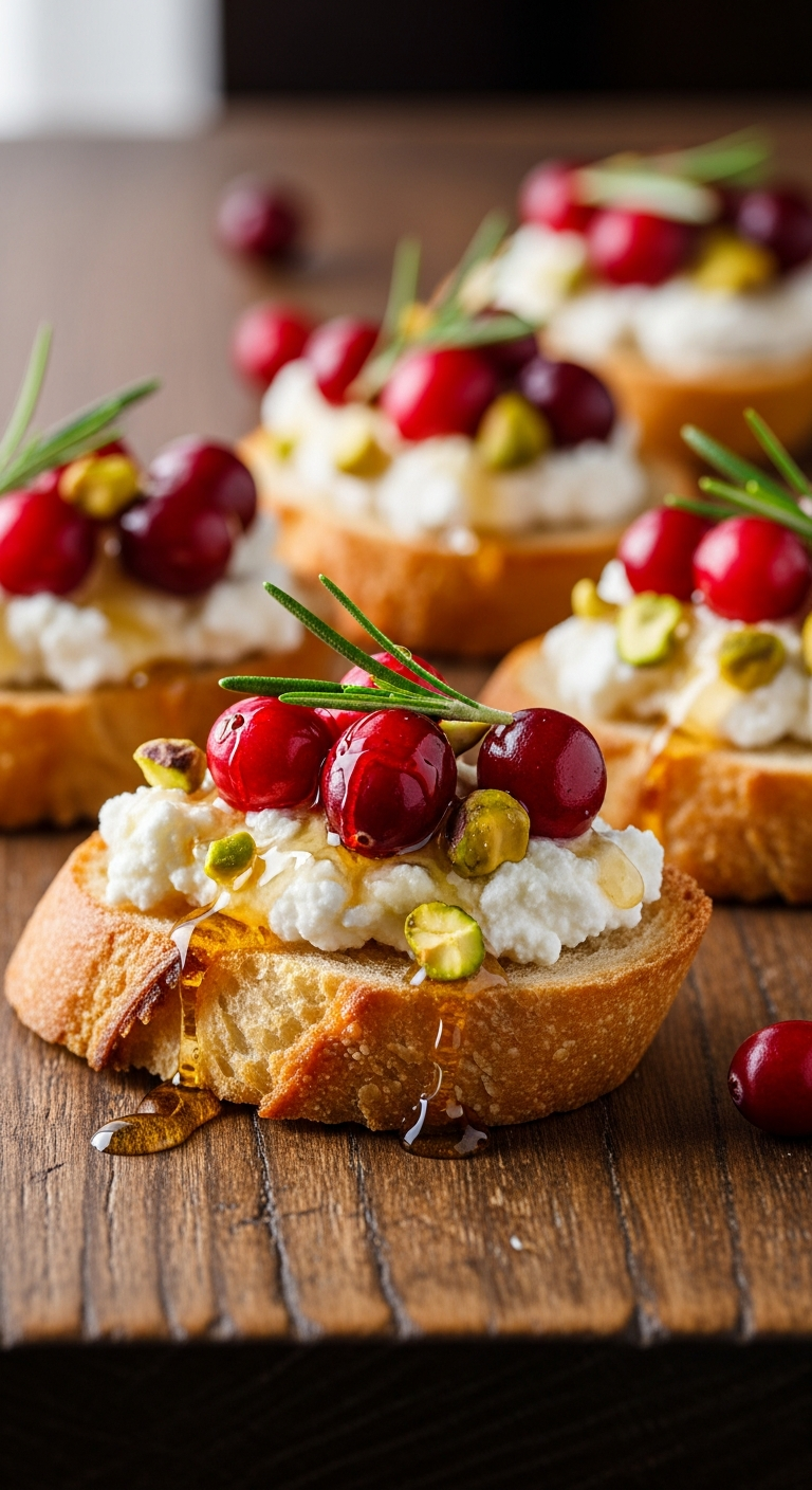 Cranberry Ricotta Crostini