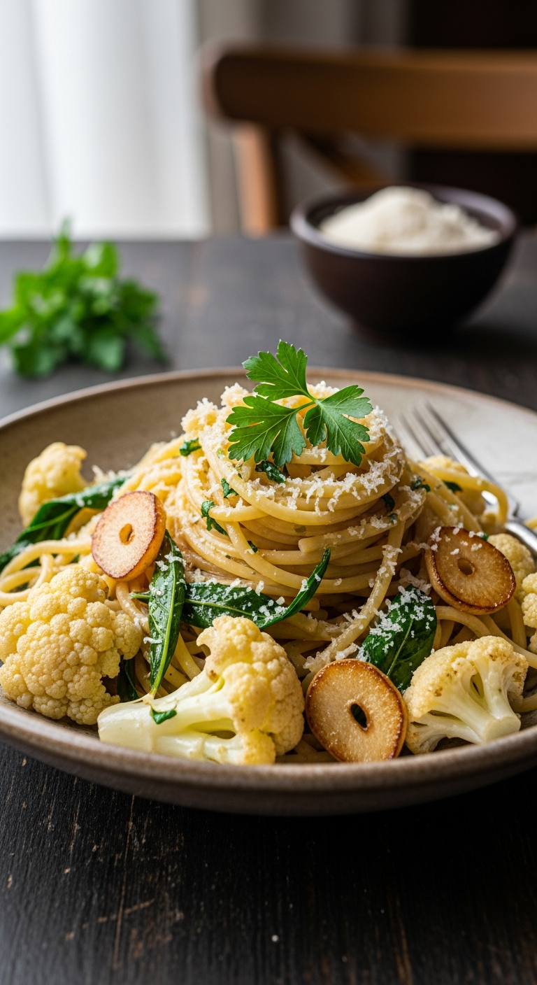 Garlic Cauliflower Pasta