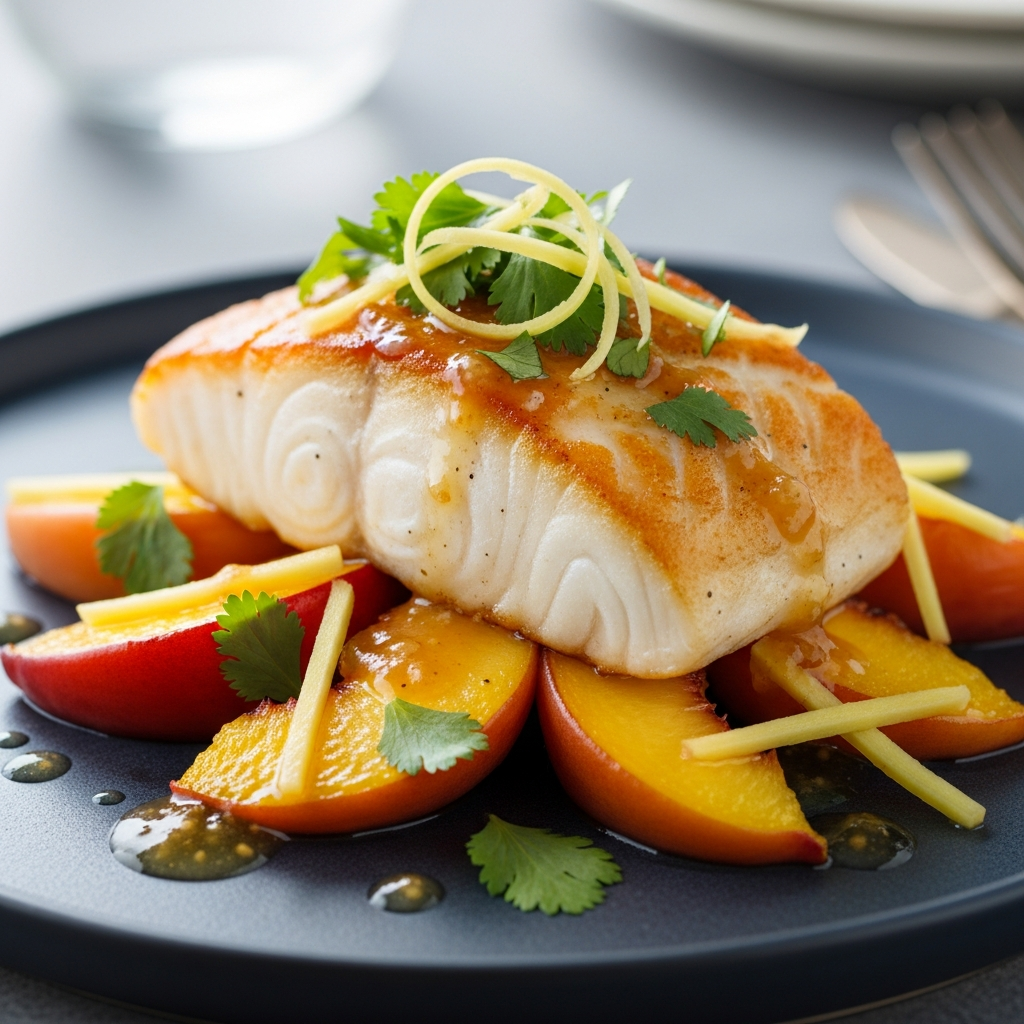 Ginger Peach Halibut