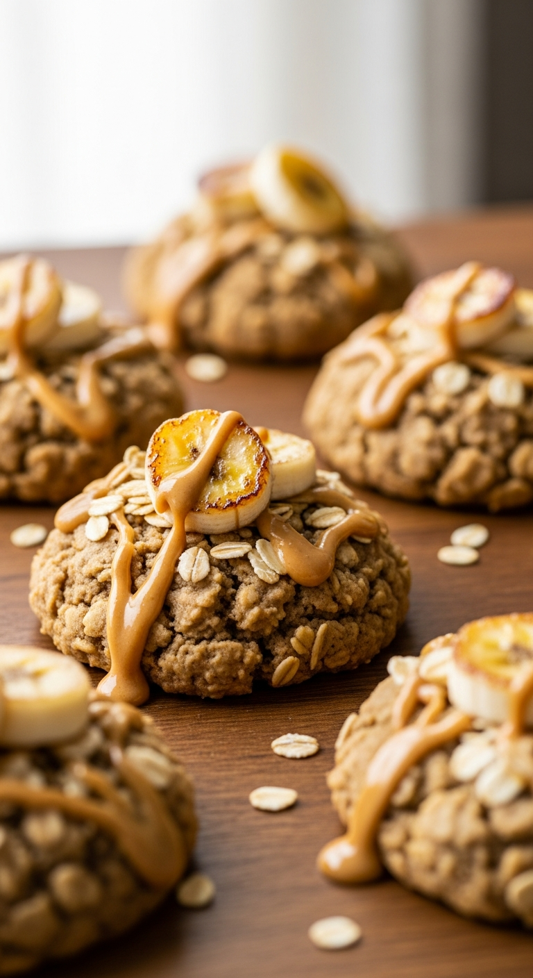 Peanut Butter Banana Oat Cookies