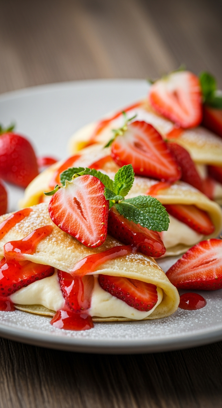 Strawberry Cheesecake Crepes