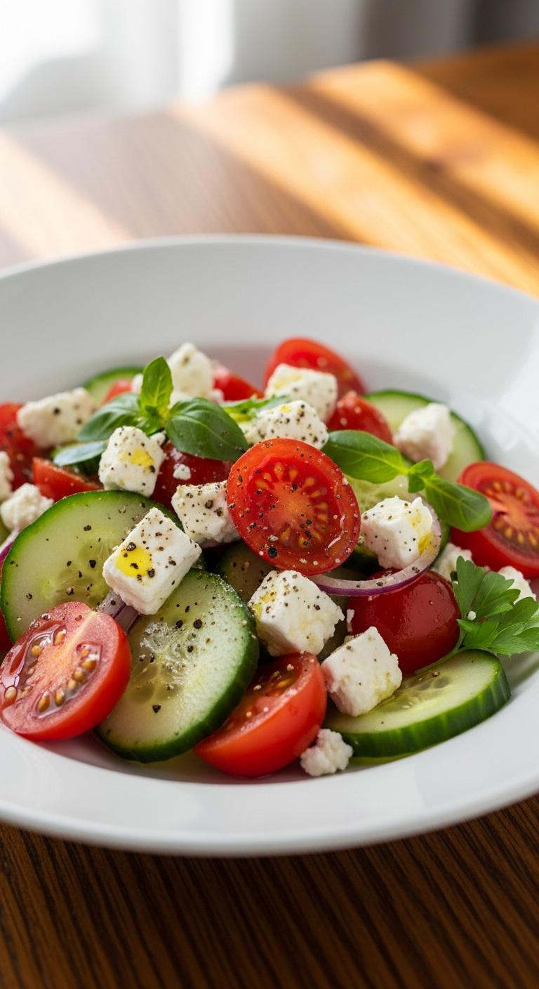 Tomato Cucumber Feta Salad