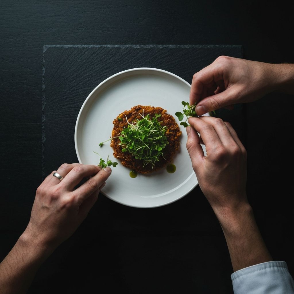 Chef plating a dish