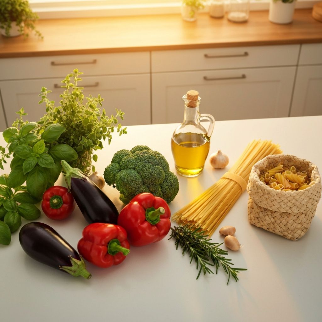 Fresh ingredients on a kitchen counter